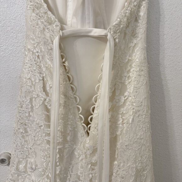 David’s‎ Bridal Monique Luo Wedding Dress Size 8 Style CRL538 Ivory - Picture 5 of 7